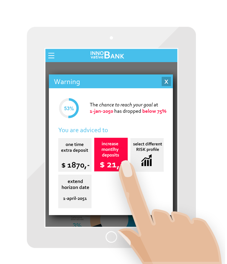 example of an online banking app giving investment advice